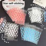 Resim 100 adet Yıldız Şeklinde Şeffaf Kendinden Yapışkanlı Torbalar - Kartlar, Kırtasiye & Hediye Paketleme için PVC Ziplock Torbalar 