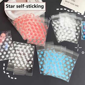 Resim 100 adet Yıldız Şeklinde Şeffaf Kendinden Yapışkanlı Torbalar - Kartlar, Kırtasiye & Hediye Paketleme için PVC Ziplock Torbalar 
