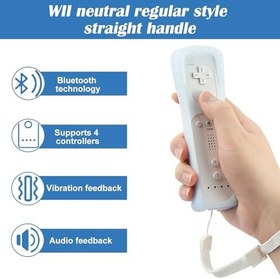 Resim Nizirioo Wii Controller Wii uzaktan kumandalar: Kablosuz uzaktan kumanda, beyaz, Gamepad kumandası uyumlu, silikon kılıflı Wii Controller Wii/WiiU konsolu için Wii uzaktan kumanda 