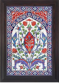 Resim Armada Çini 40X60 Cm Ed 507 Kırmızı Göbekli El Dekoru Çini Pano 