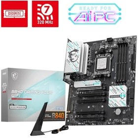 Resim Msı B840 Gamıng Plus Wıfı Am5 Ddr5 8000 Oc Mhz Atx Gaming Oyuncu Anakart 