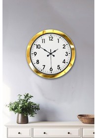 Resim 36 Cm Gold Metal Standart Duvar Saati Diğer 