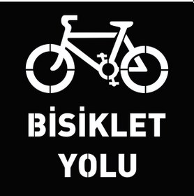 Resim Bisiklet Yolu Şablonu Otopark Boya Şablonu Bisiklet Yolu Sembolü Üretimi 100x100 Cm 