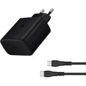 Resim 45W USB-C Süper Hızlı Şarj Aleti Seti Type-C Siyah S-50 Sunix