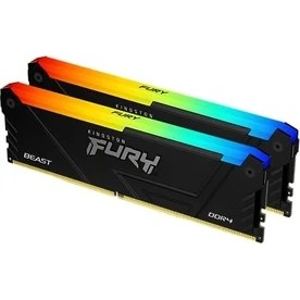 Resim Kingston Fury Beast Rgb 32 GB 3600MT/S Ddr4 CL18 Dımm (2'li Kit) Pc Ram KF436C18BB2AK2/32 