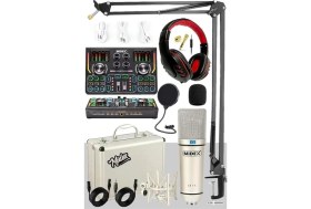 Resim Cx1 Titanium Set Efektli Ses Kartı Mikrofon Kulaklık Stand Kayıt Canlı Yayın (Pc ve Telefon) 