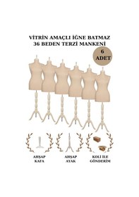 Resim 6 Adet Vitrin Amaçlı 36 Beden Terzi Vitrin Mankeni İğne Batmaz - 