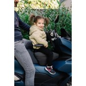 Resim PROVANCE HONDA PCX Motosiklet Çocuk Koltuğu, Siyah Deri, Kollu, 4-8 Yaş Arası, Emniyet Kemerli HEDİYELİ 