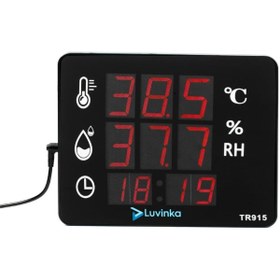 Resim SkyGOO TR915 LED Ekranlı Saatli Duvar Tipi Dijital İç Mekan Termohigrometre 827927 