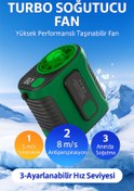 Resim TECHNOMEN Turbo Soğutucu Mini Fan Lambalı Şarjlı 3 Kademeli Hız Yüksek Performanslı Taşınabilir Klima Fanı 