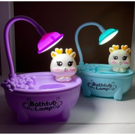 Resim Sensoria Sevimli Küvet Tasarımlı Masa Lambası Kalemlik ve Kalemtıraş Çocuk Odası Gece Lambası 3 İn 1 Usb Şarj 