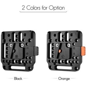 Resim Pazly Alüminyum V-mount Pil Plakası - Hızlı Çıkış, Çoklu Montaj, 9x9cm, Siyah/turuncu 