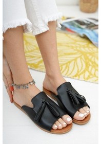 Resim Gripy Kadın Püsküllü Terlik Ev Ve Dış Mekan Terliği 