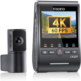 Resim Viofo A329S 2 Kameralı Ön+Arka 4K 60FPS+2K Wi-Fi 6 HDR STARVIS 2 Sensör GPS'li SSD Destekli Araç Kamerası 