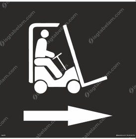 Resim Sağa Oklu Forklift Boyama Şablonu 