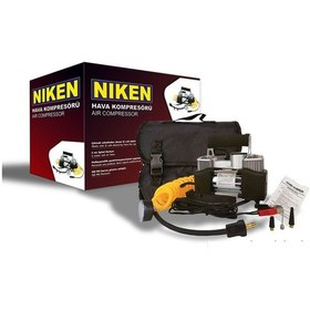Resim Niken Araç Lastik Hava Kompresör Metal Çift Silindir Büyük Çantalı Niken 025 001 06 01 