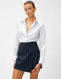 Resim Basic Poplin Gömlek Uzun Kollu Pensli 