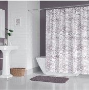 Resim Kahverengi Duş Perde Küflenmez Banyo Perdesi Yüksek Kalite Kum... Çok Renkli 