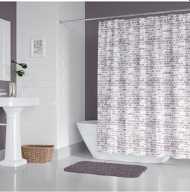 Resim Kahverengi Duş Perde Küflenmez Banyo Perdesi Yüksek Kalite Kum... Çok Renkli 