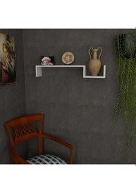 Resim Dekorister Happy Duvar Rafı Beyaz 