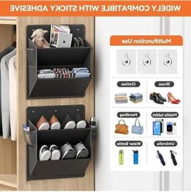 Resim Trendooze 2 Adet Siyah Rv Ayakkabı Saklama Organizasyon Cihazı Kapı Duvar Montajlı 