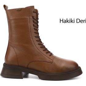 Resim Gönderi R Kadın Taba Floter Fermuarlı Kalın Taban Hakiki Deri Postal Bot Dkzb61351455 Taba Floter 