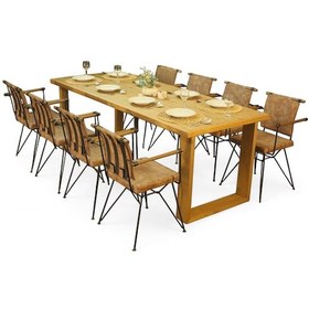 Resim Neiwel Doer Doğal Ahşap Yemek Masası-80-160 Açık Ceviz 