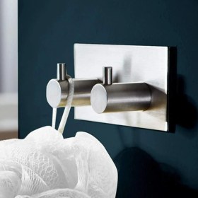 Resim Zift Unique Havlu / Bornoz Askısı / 2 Adet Ikili Askılık / Banyo Mutfak Havlu Askısı 
