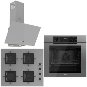 Resim Ferre Fryart QEP63CPR - SS208 - D088 Ankastre Set Gri 