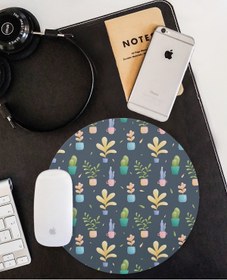 Resim WuW Kaktüs Desenli Yuvarlak Kaymaz Taban Mouse Pad 