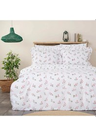 Resim Karaca Home Silvie Fırfırlı %100 Pamuk Tek Kişilik Kişilik Nevresim Takımı Kırmızı Kırmızı 