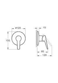 Resim Artema Solid S A42447 Sıva Üstü Ankastre Duş Bataryası Krom 