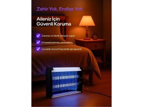 Resim Matechno Elektrikli Sineklik 30 M² Etkili Çift Ampullü Sinek Kovucu 8 W Metal Yapı ile Güçlü Koruma 