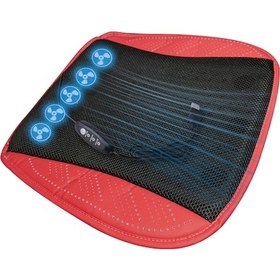 Resim Symbee Kırmızı Usb 5 Fanlı Otomobil Yastığı - 3 Seviye Soğutma, Buz İpi Dokusu, Hızlı Isı Dağıtımı, Kamyon/oto Uyumlu 