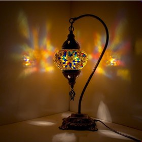 Resim Dekoratif KOMİDİN ÜSTÜ KİTAP OKUMA LAMBASI RENKLİ MOZAİK LAMBA 