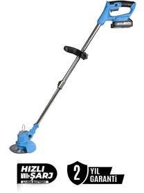 Resim KİMMEER PLUS 2'Li Set 21v Çift Akü Uzatmalı Kollu Çalı Ot Biçme Şarjlı Tırpan Ve Testere 