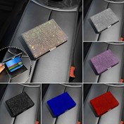 Resim Lüks Elmas İşlemeli Metal Kart Tutucu - Taşınabilir, Katlanabilir Cüzdan Kredi/Banka Kartları, Sürücü Belgesi & İş Kartları İçin 