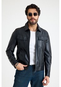 Resim Franko Armondi Fit Kısa Erkek Deri Ceket E3-k-2539-23419 Siyah 