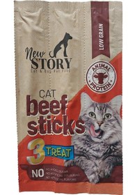 Resim New Story Cat Beef Sticks Dana Etli Kedi Ödül Çubukları 3 x 5 G 