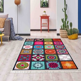 Resim PATCH - Kaymaz Deri Taban Makinede Yıkanabilir Salon Oturma Odası Mutfak Halısı - SOFT BAMBU SERİSİ / SAÇAKLI / 100x200 