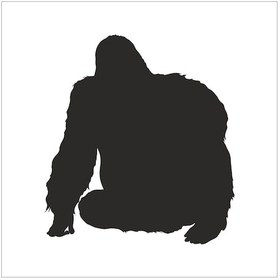 Resim Goril Folyo Sticker 60cm Uzunluk Siyah 