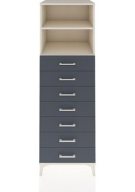 Resim Kronos Dolap 2 Raflı 7 Çekmeceli 60x59x182 Aytaşı-antrasit Aytaşı 