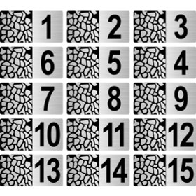 Resim Özarslan Dizayn Metal Kapı Masa Dolap Posta Kutusu Numarası 5X10 cm Gümüş Renk (1…15) 