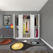 Resim Kenzlife gardırop 6 kapaklı kapılı anemon 180*180*42 byz gardolap dolap 