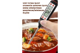 Resim Ecofast Gıda Termometresi, Dijital Gıda Termometresi, Et Termometresi, Süt Termometresi, Mutfak Termometresi 
