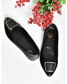 Resim Fox Shoes P726776309 Siyah Toka Aksesuarlı Kadın Babet Siyah 