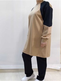 Resim Mertcan Butik Camel Siyah Garnitürlü Alt Üst Takım Tunik Eşofman 