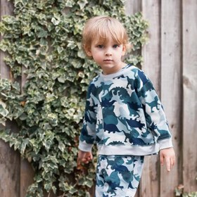 Resim Antebies Bebek Sweatshirt Kamuflaj Dino Desenli - 3-6 Ay 