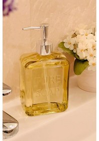 Resim Makri Home Renkli Cam Sıvı Sabunluk, 500 Ml, Sarı Sarı 