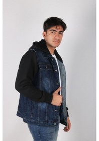 Resim Vikings Jeans Erkek Kot Ceket Kot Mont Denim Koyu Mavi 